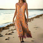 Vestido de estampado étnico vintage