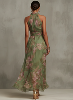 CATALINA | Vestido Floral de Movimiento Etéreo y Elegancia Sofisticada