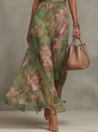 CATALINA | Vestido Floral de Movimiento Etéreo y Elegancia Sofisticada