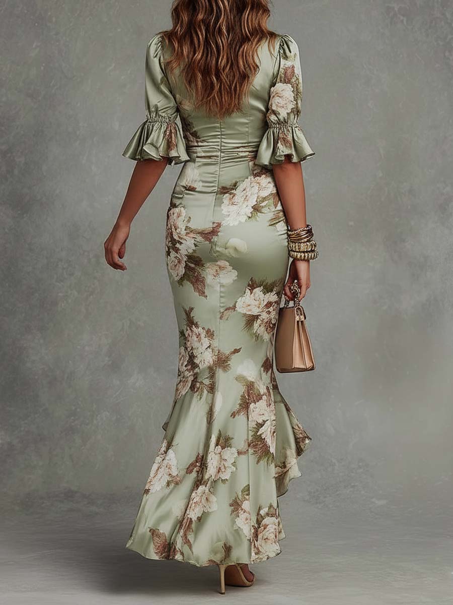 SELENE | Vestido Floral Esculpido de Silueta Elegante y Femenina