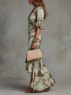 SELENE | Vestido Floral Esculpido de Silueta Elegante y Femenina
