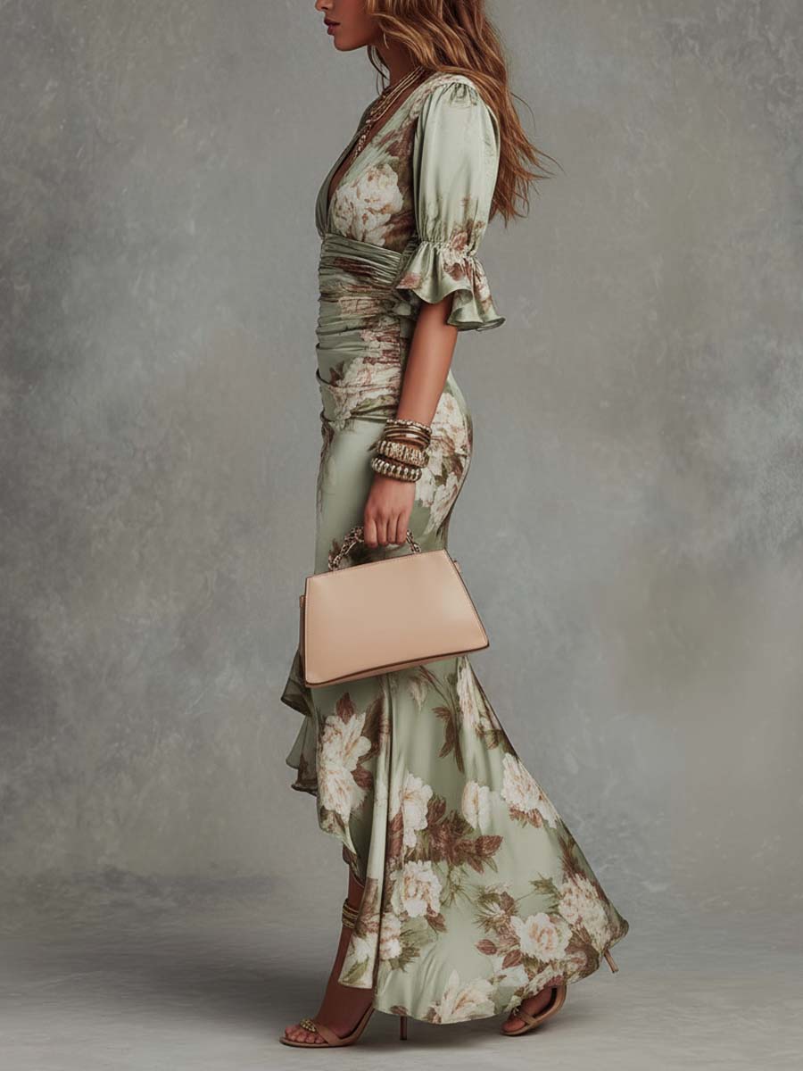 SELENE | Vestido Floral Esculpido de Silueta Elegante y Femenina