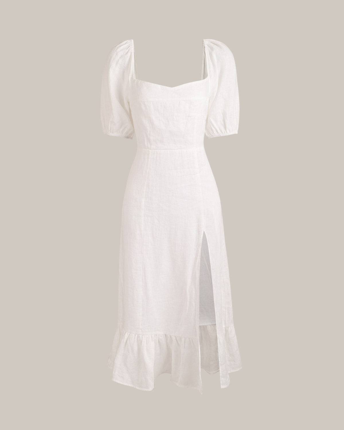 VALÉRIA | Vestido Blanco de Elegancia y Silueta Sofisticada