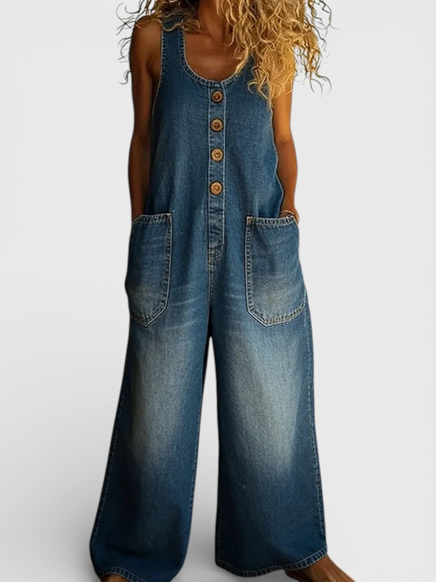 Alba | Mono vaquero vintage de pierna ancha -  con toque moderno