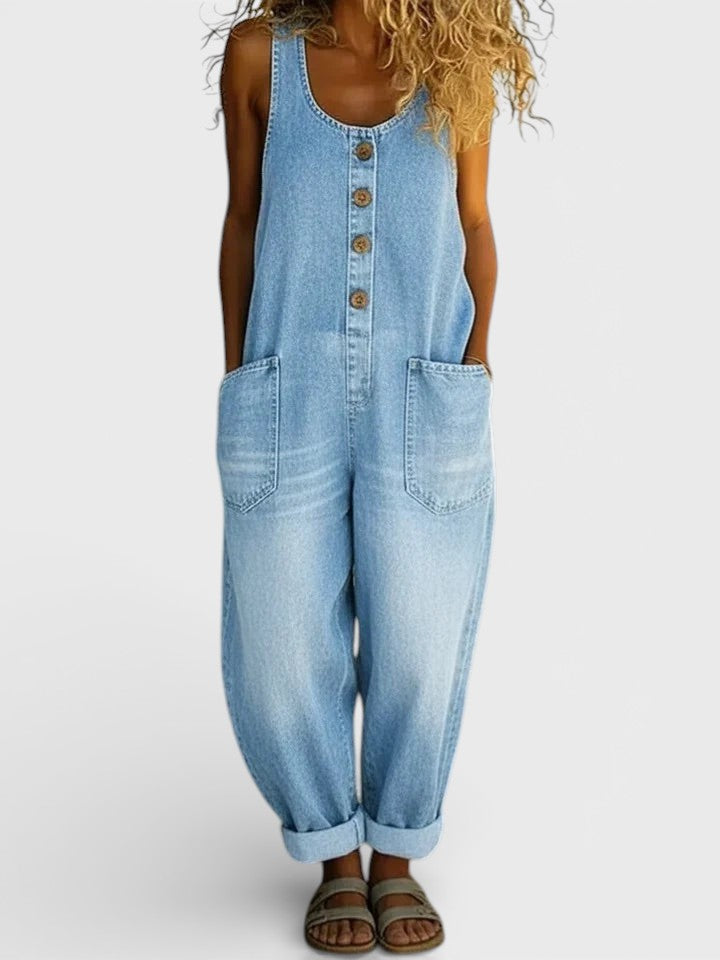 Alba | Mono vaquero vintage de pierna ancha -  con toque moderno